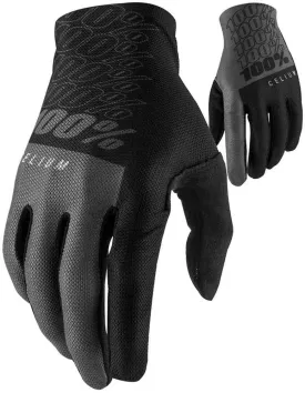 100% Celium Cycling Gloves, Black/Grey