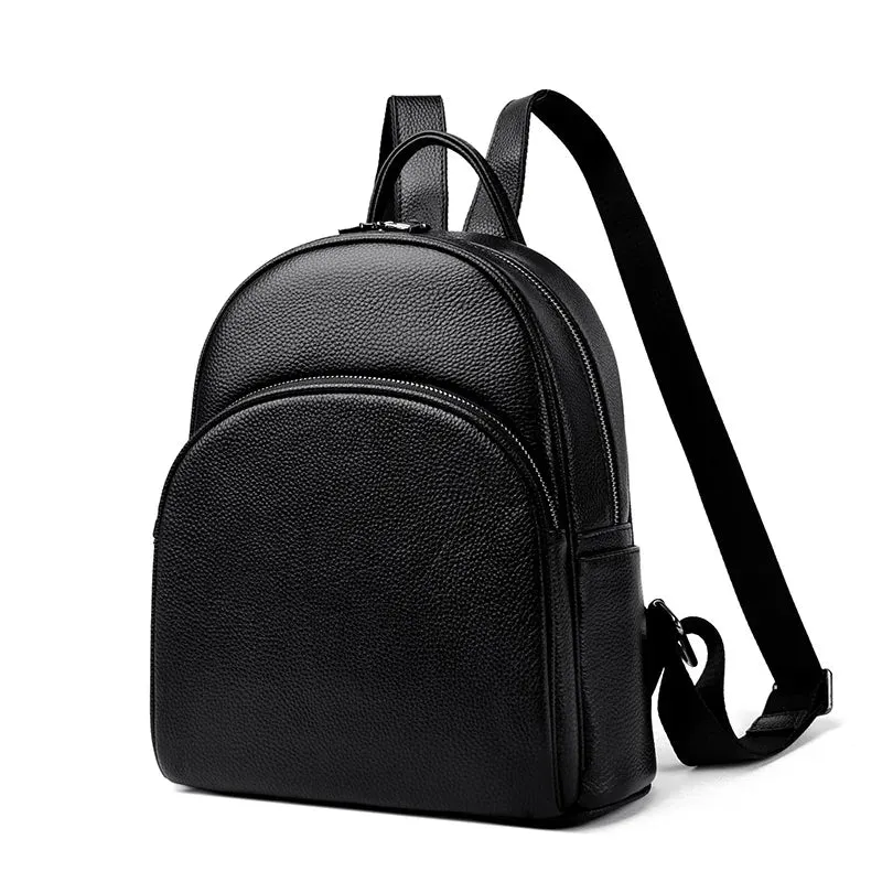 Ashore Shop 100% Cow Leather Women's Backpacks Luxury Solid Color Cow Leather Women Backpack