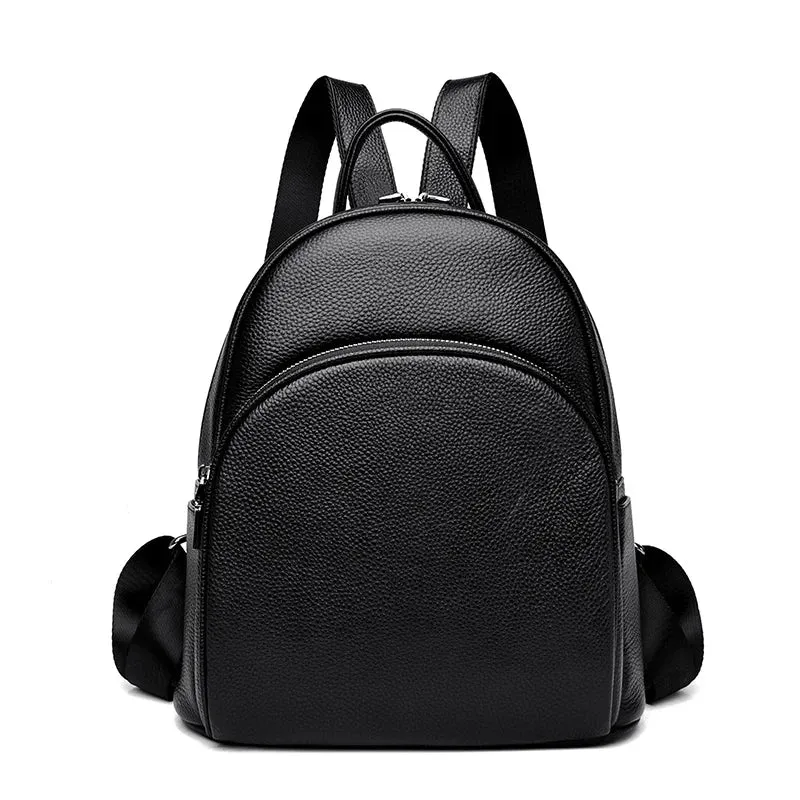 Ashore Shop 100% Cow Leather Women's Backpacks Luxury Solid Color Cow Leather Women Backpack