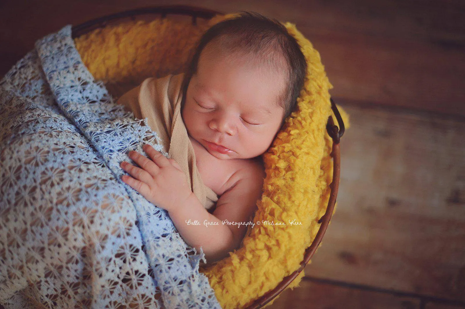 Baby Blue Fabric Fishnet Lace Wrap