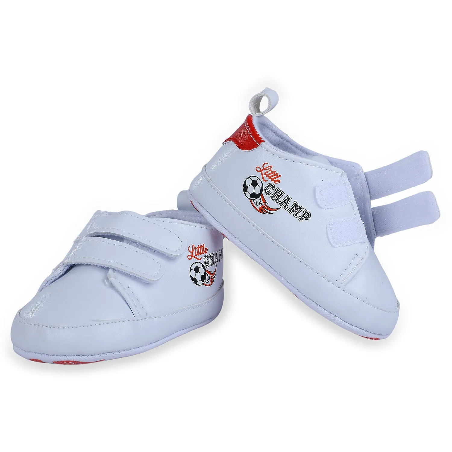 Baby Moo Little Champ Soft Sole Anti-Slip Booties - White