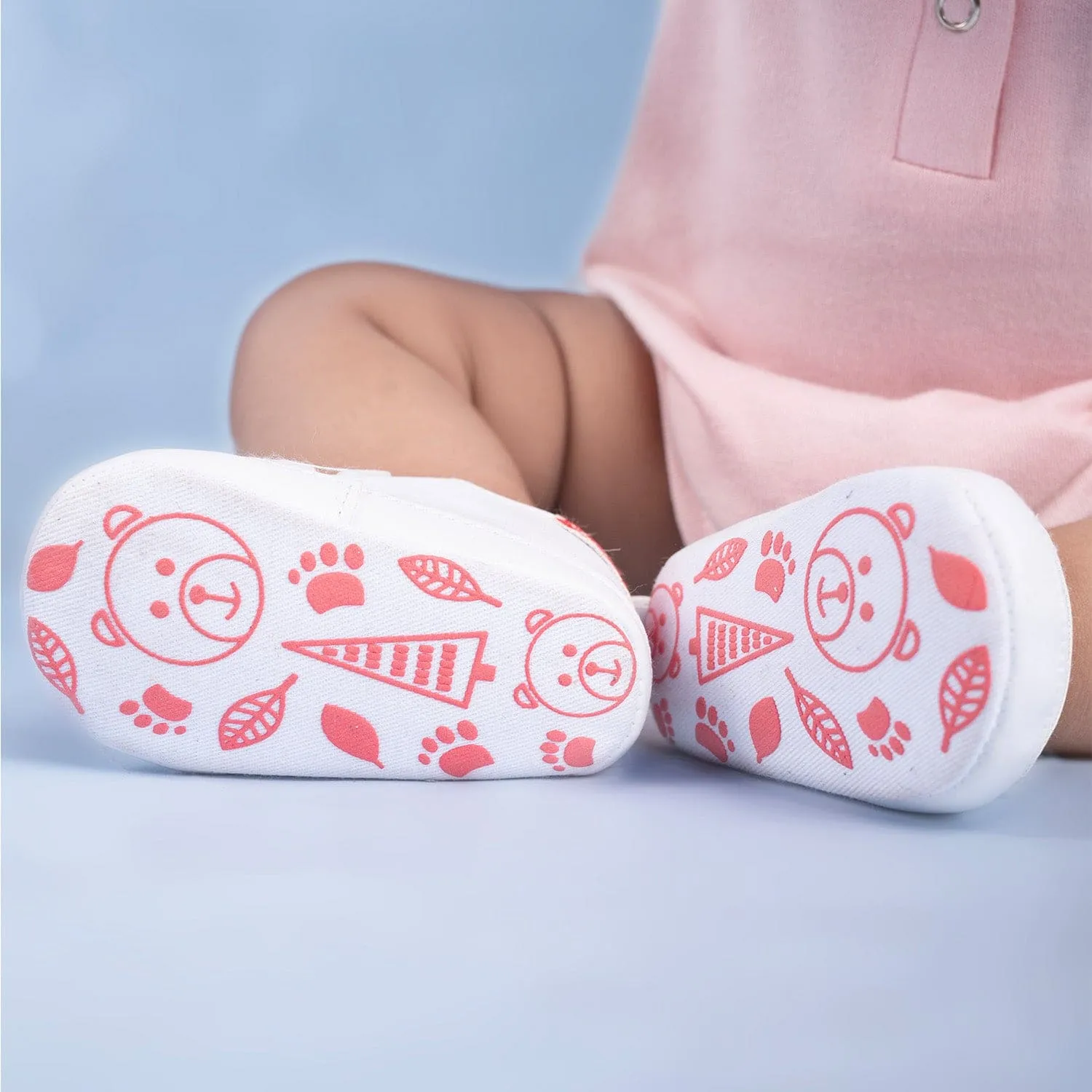 Baby Moo Little Champ Soft Sole Anti-Slip Booties - White