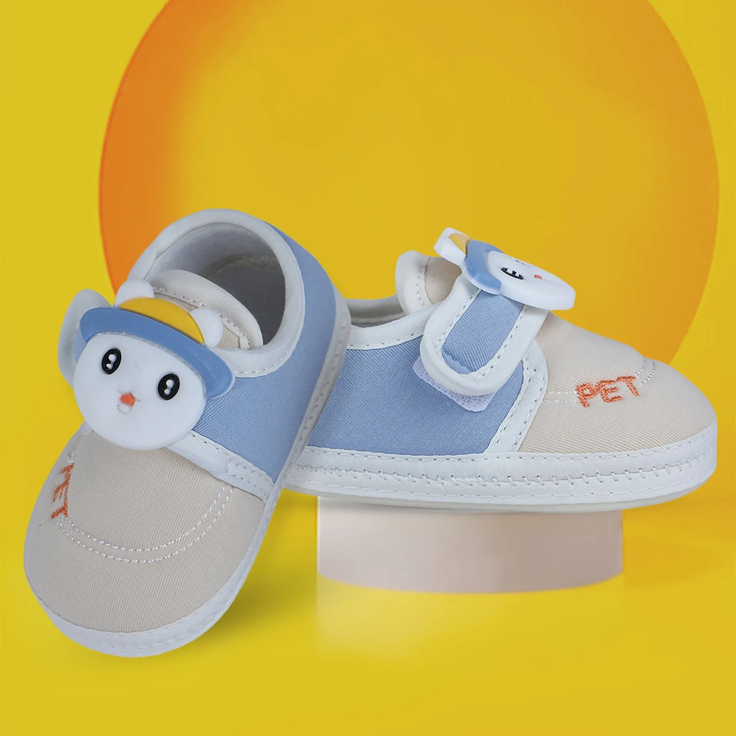 Baby Moo Persian Kitty Soft Sole Anti-Slip Booties - Blue