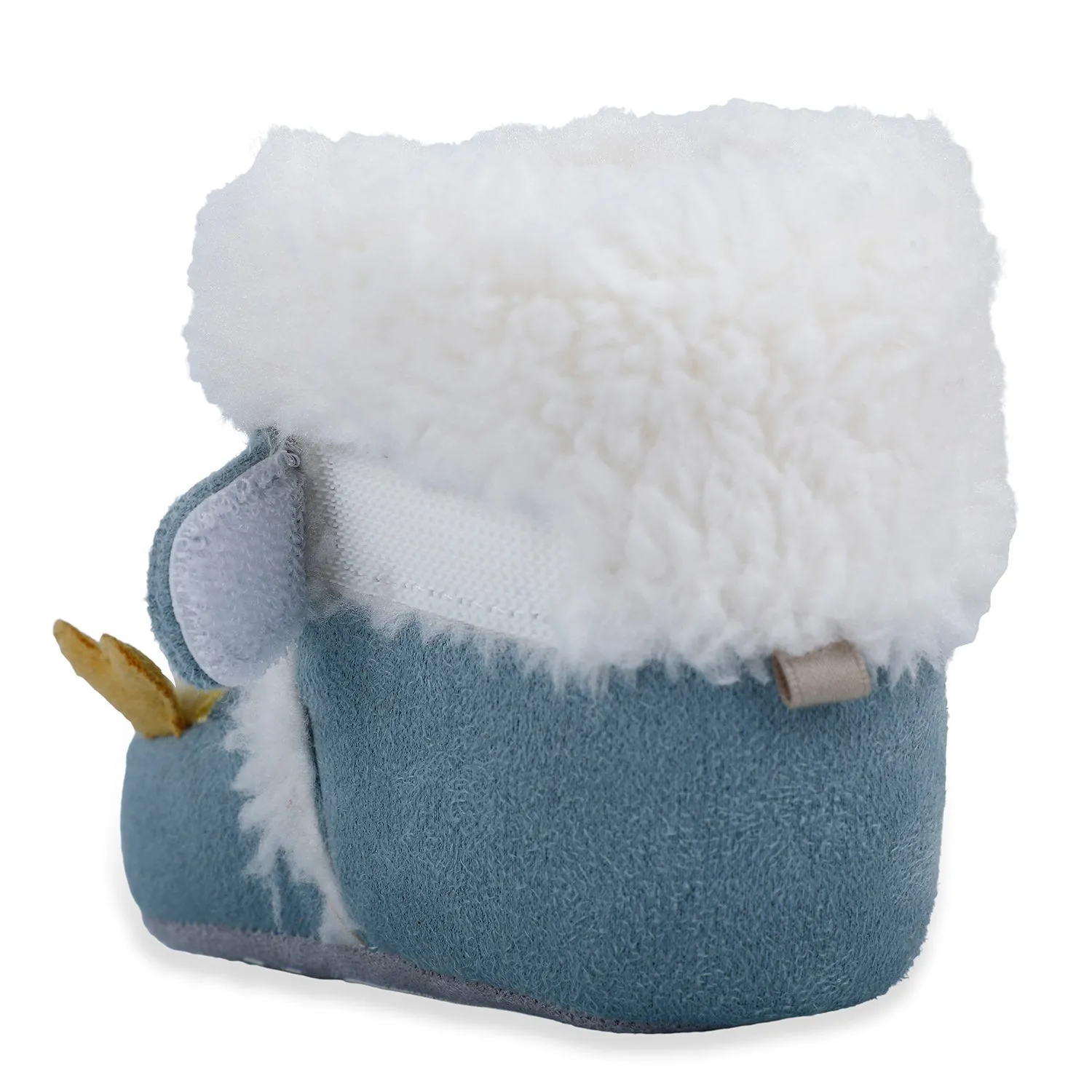 Baby Moo Submarine Velcro Warm Furry Booties - Blue