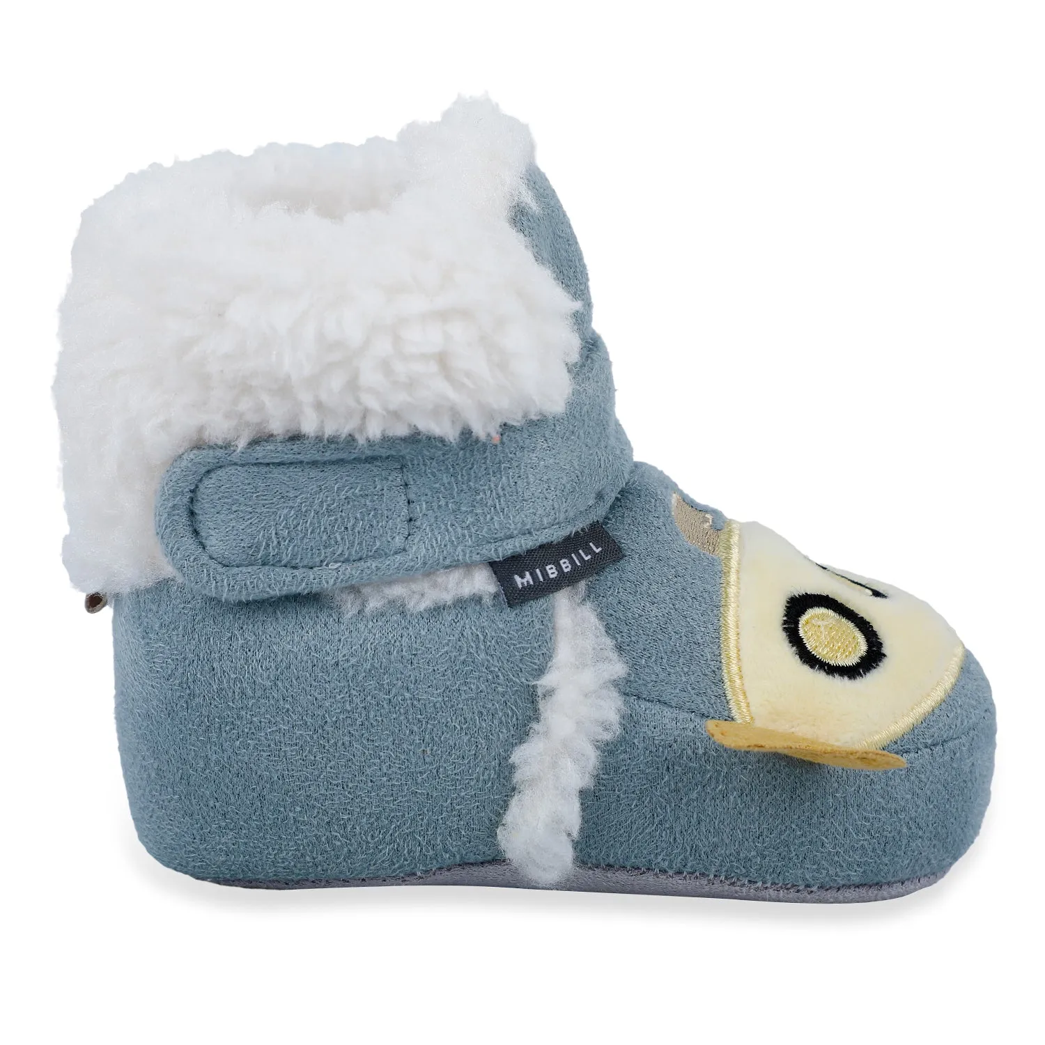 Baby Moo Submarine Velcro Warm Furry Booties - Blue