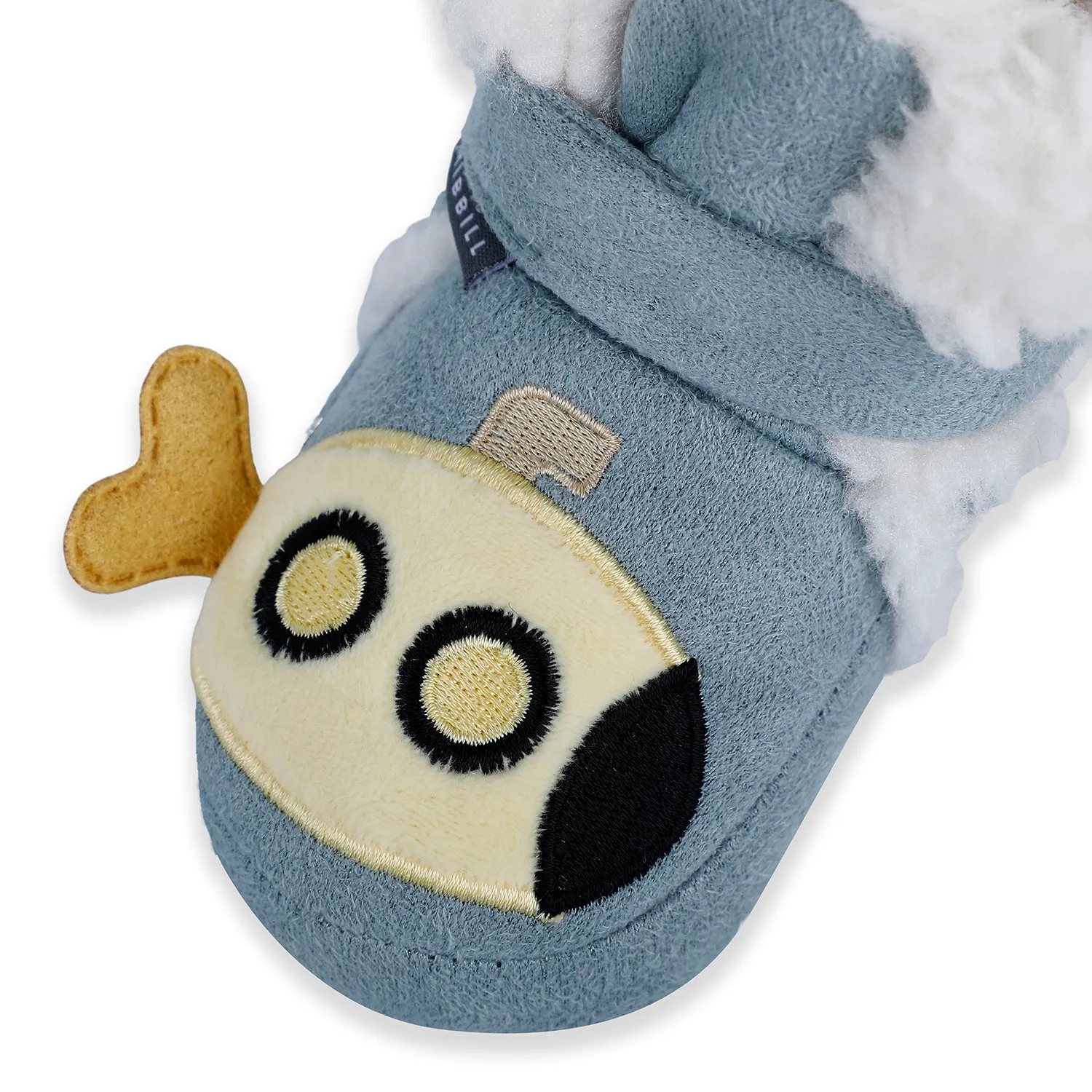 Baby Moo Submarine Velcro Warm Furry Booties - Blue