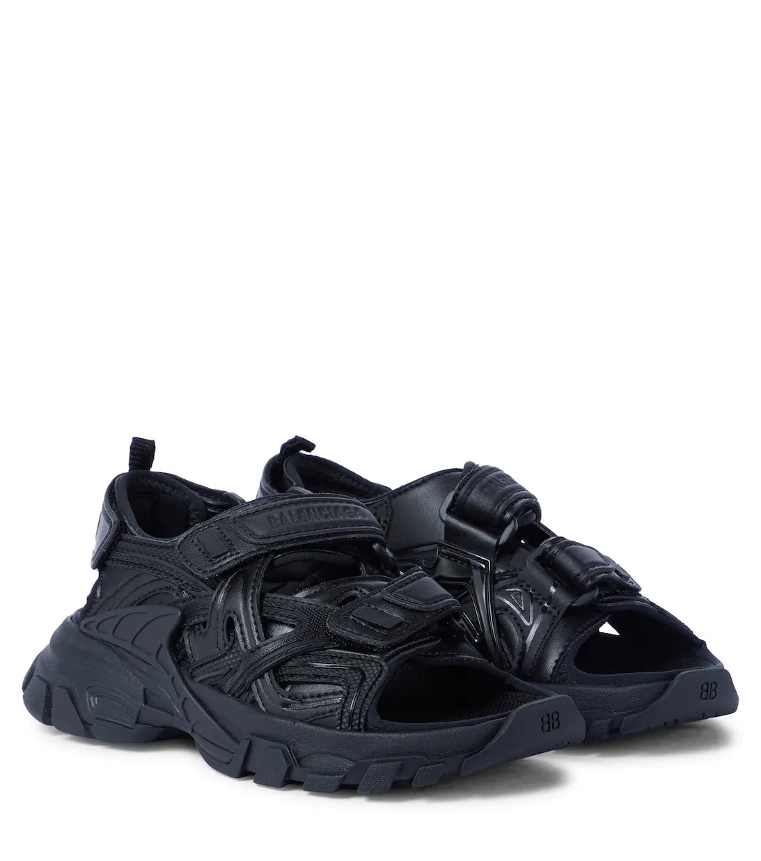 Balenciaga Kids Strap Sandals, Black