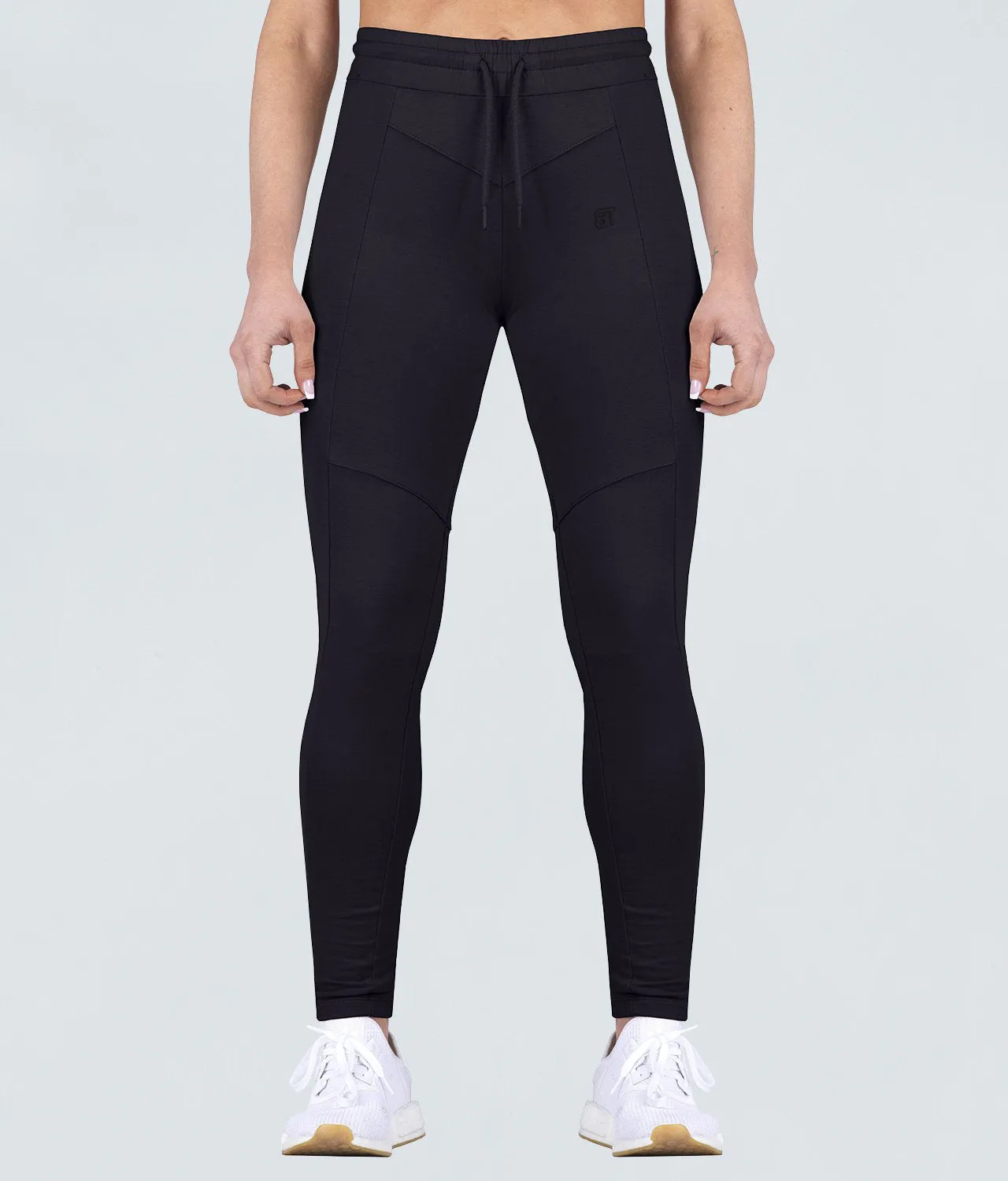 Born Tough Contoured Black Athletic Tracksuit Jogger Leggings for Women