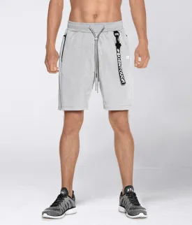 Born Tough Core Fit Zippered Gray Athletic Shorts for Men