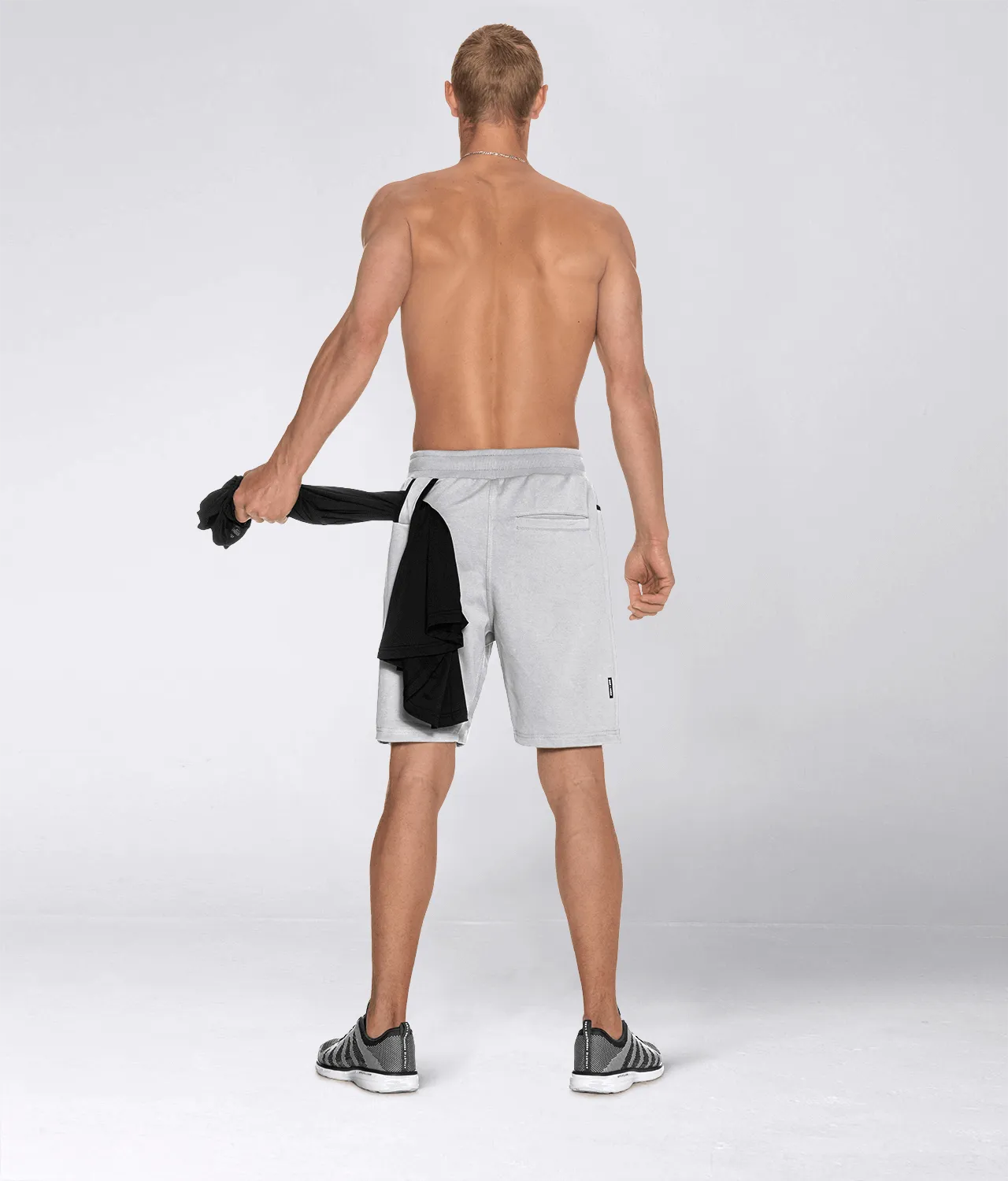 Born Tough Core Fit Zippered Gray Athletic Shorts for Men