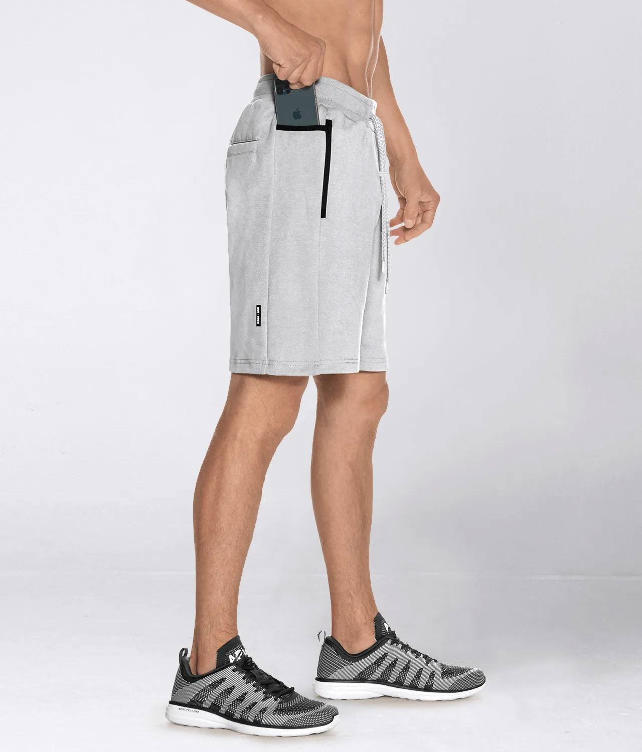 Born Tough Core Fit Zippered Gray Athletic Shorts for Men