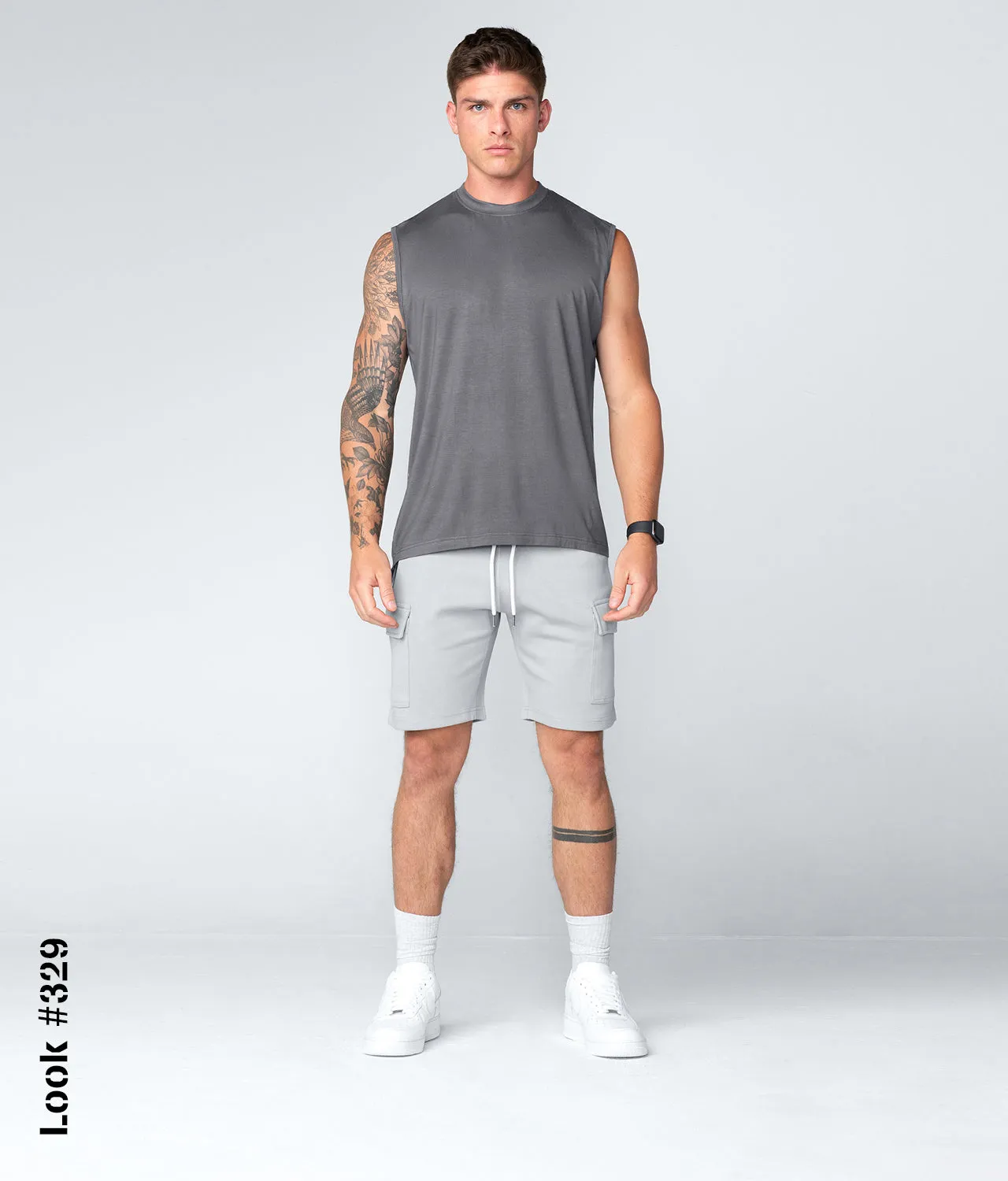 Born Tough Gray Sleeveless Athletic Shirt For Men