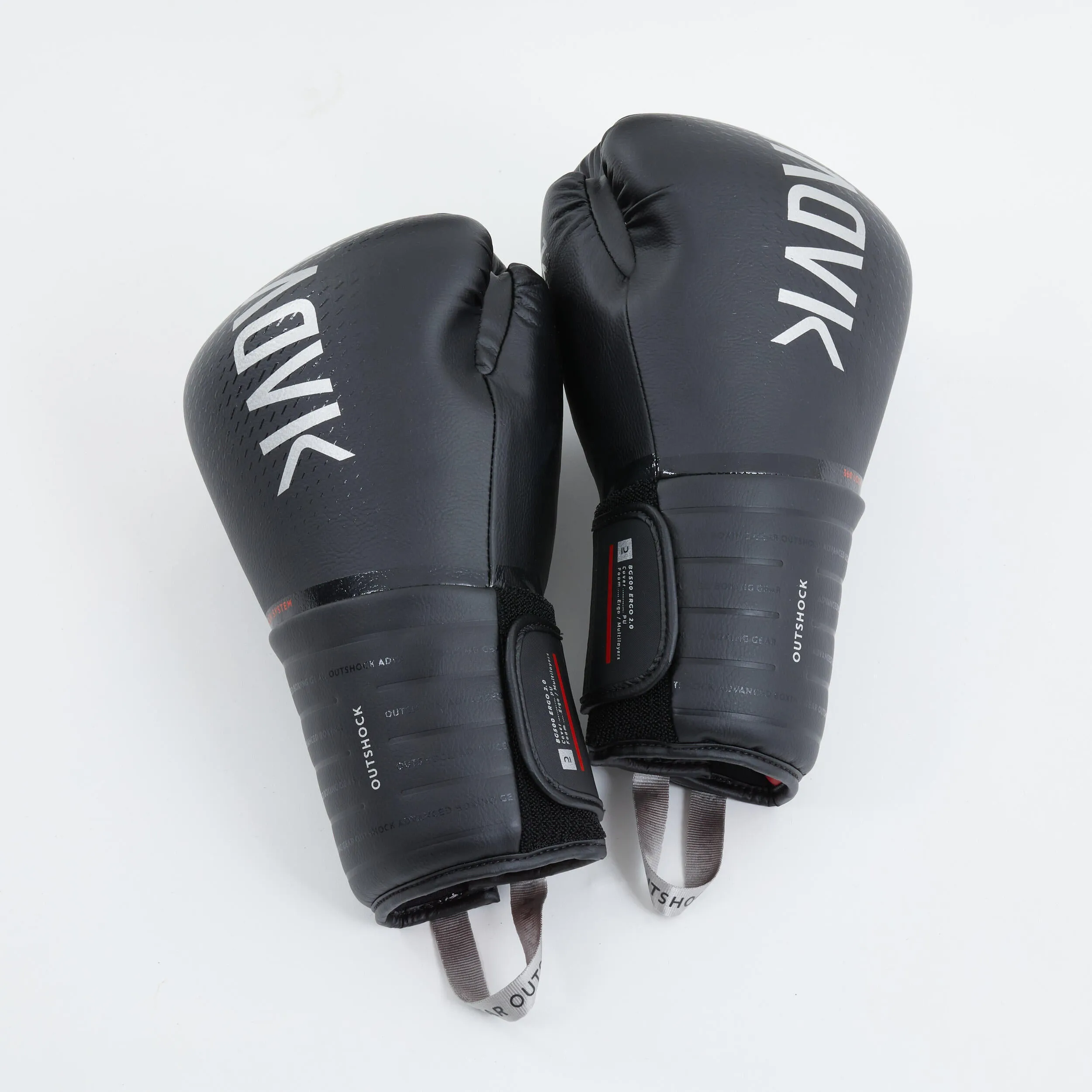 Boxing gloves 500 white-blue OUTSHOCK, white/dark blue