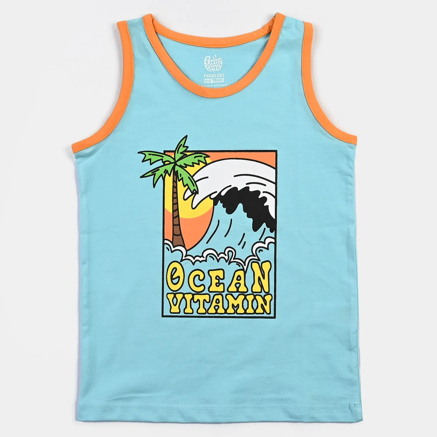 Boys Cotton Jersey Sando Ocean Vitamin