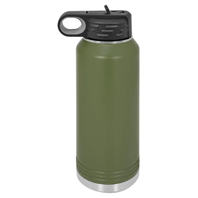 Case of 12 - 32 oz Stainless Steel Powder Coated Blank Insulated Sport Water Bottle Polar Camel