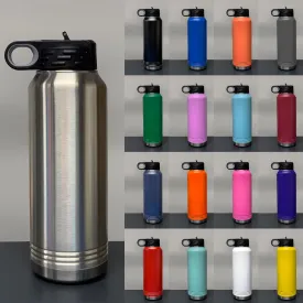 Case of 12 - 32 oz Stainless Steel Powder Coated Blank Insulated Sport Water Bottle Polar Camel