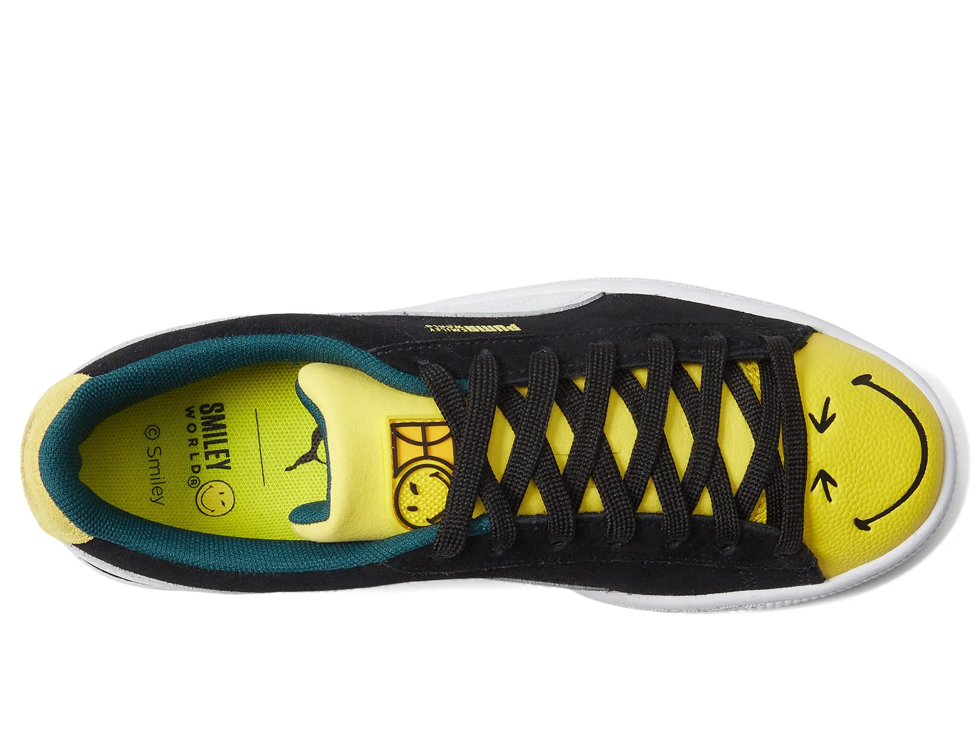 Children's sneakers Puma Suede Smileyworld, black and yellow