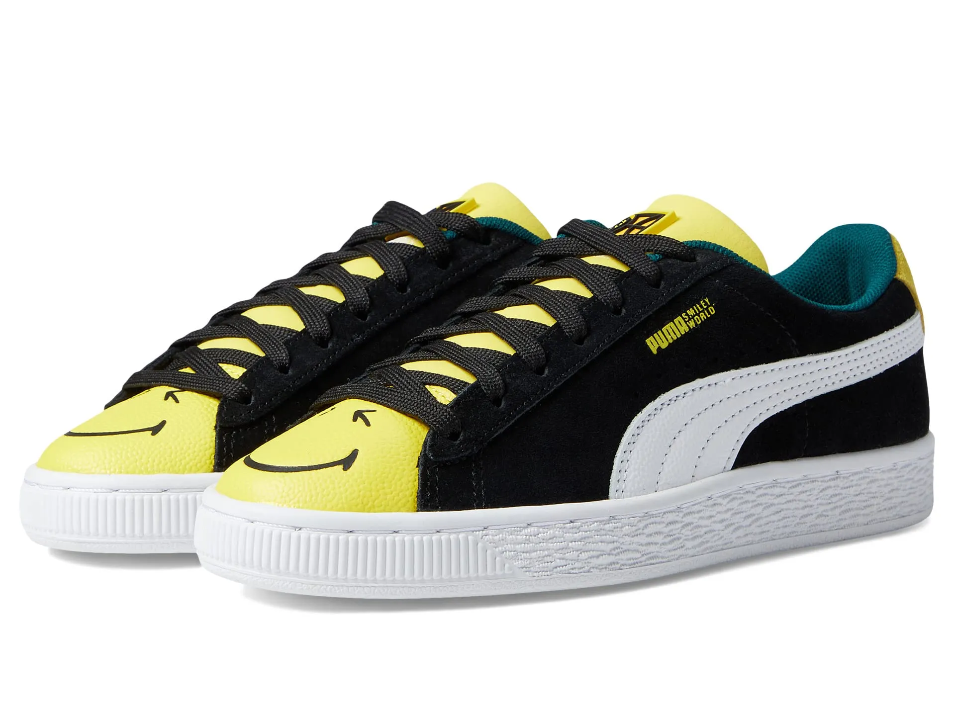 Children's sneakers Puma Suede Smileyworld, black and yellow