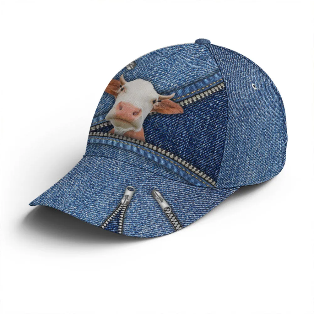 Cow Jean Zipper Style Baseball Cap Coolspod