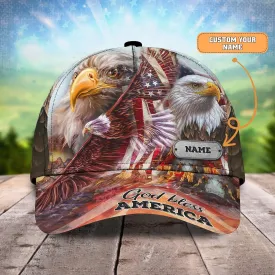 Customized America Eagle 3D Full Printed Baseball Cap Hat, God Bless America Classic Cap Hat