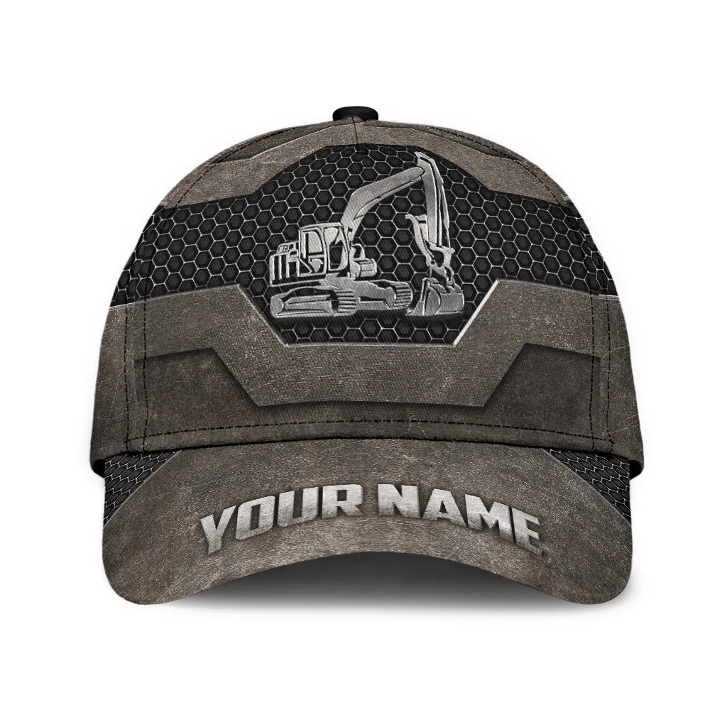 Excavator Custom Classic Cap Hat, 3D All Over Print Excavator Cap Hat For Him