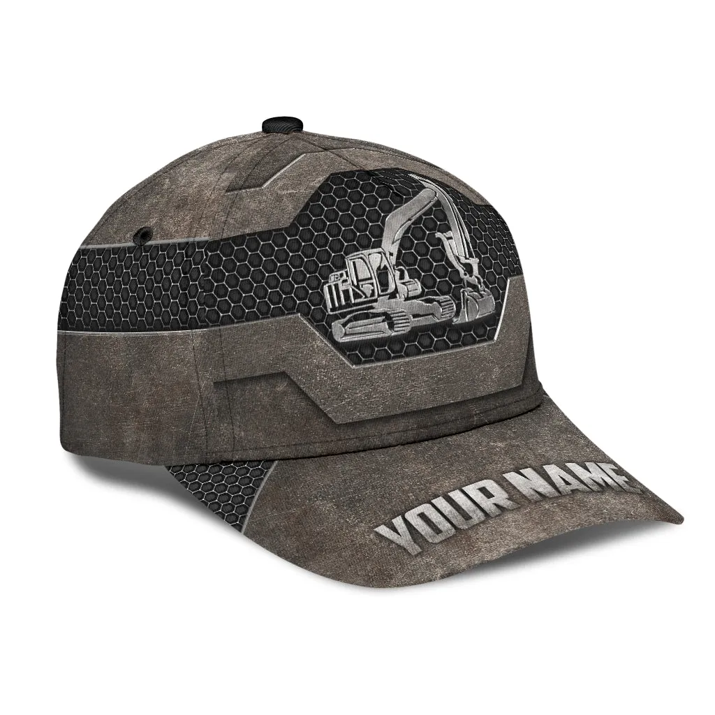 Excavator Custom Classic Cap Hat, 3D All Over Print Excavator Cap Hat For Him