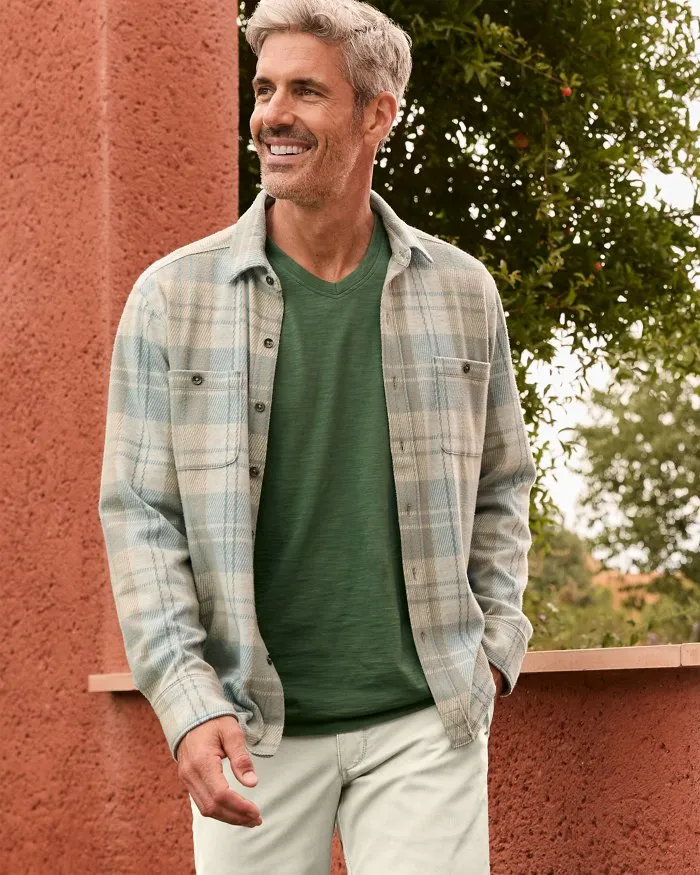 Fireside Modesto Stretch Flannel Shirt in Wind's Breath by Tommy Bahama