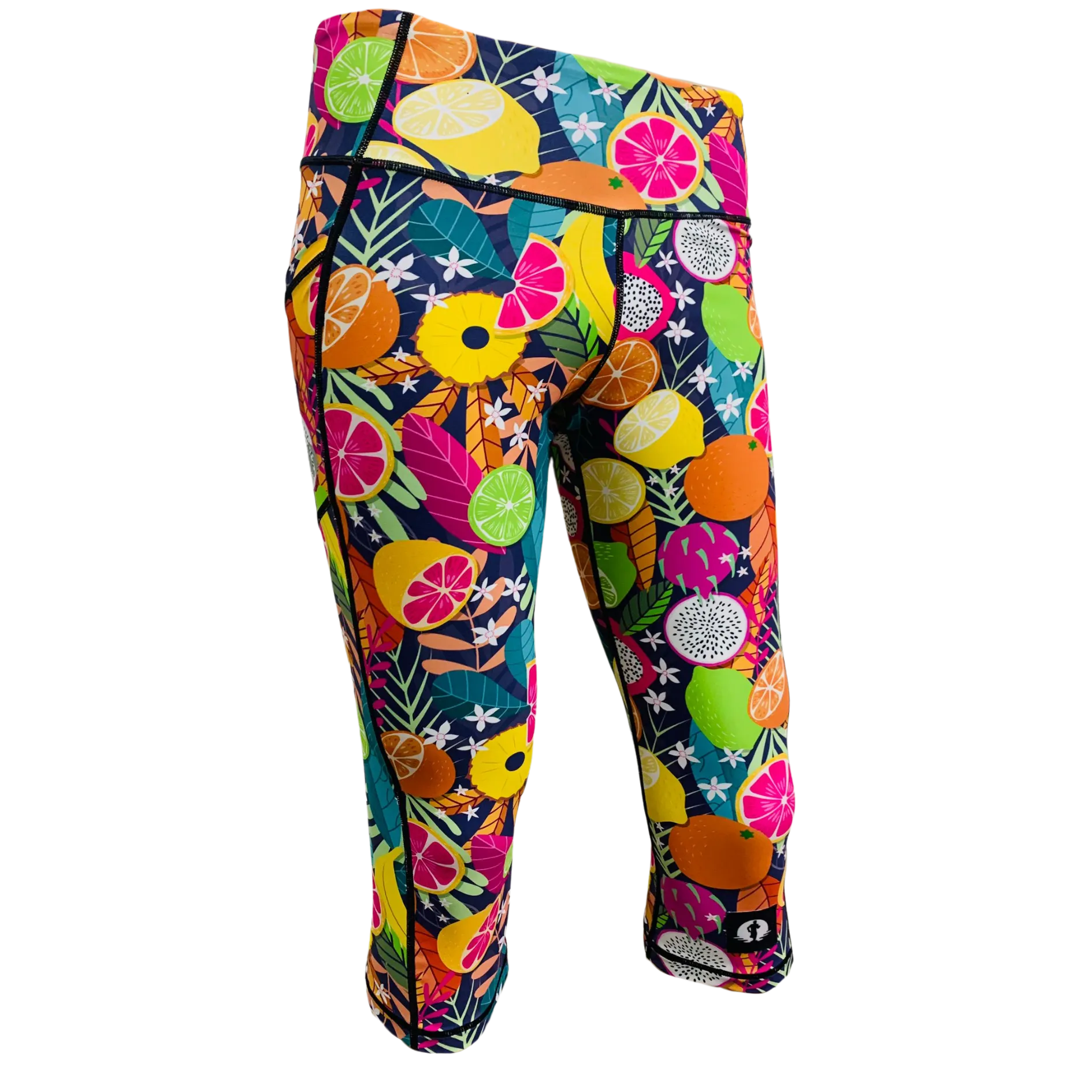 High Waist Funky 3/4 Leggings - Fruity