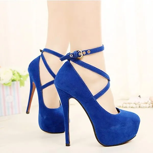 Hot Fashion New high-heeled shoes woman pumps wedding party shoes platform fashion women shoes high heels 11cm suede black 8Size