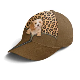 Kawaii Dog Inside Leopard Leather Style Baseball Cap Coolspod