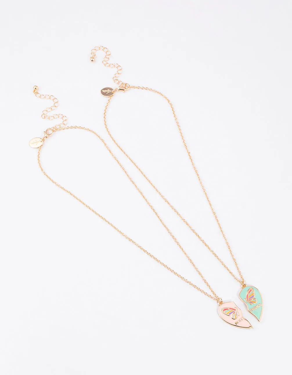 Kids Butterfly Heart BFF Necklace