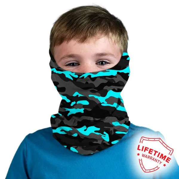 Kids Shields  | Aqua Military Blackout Camo