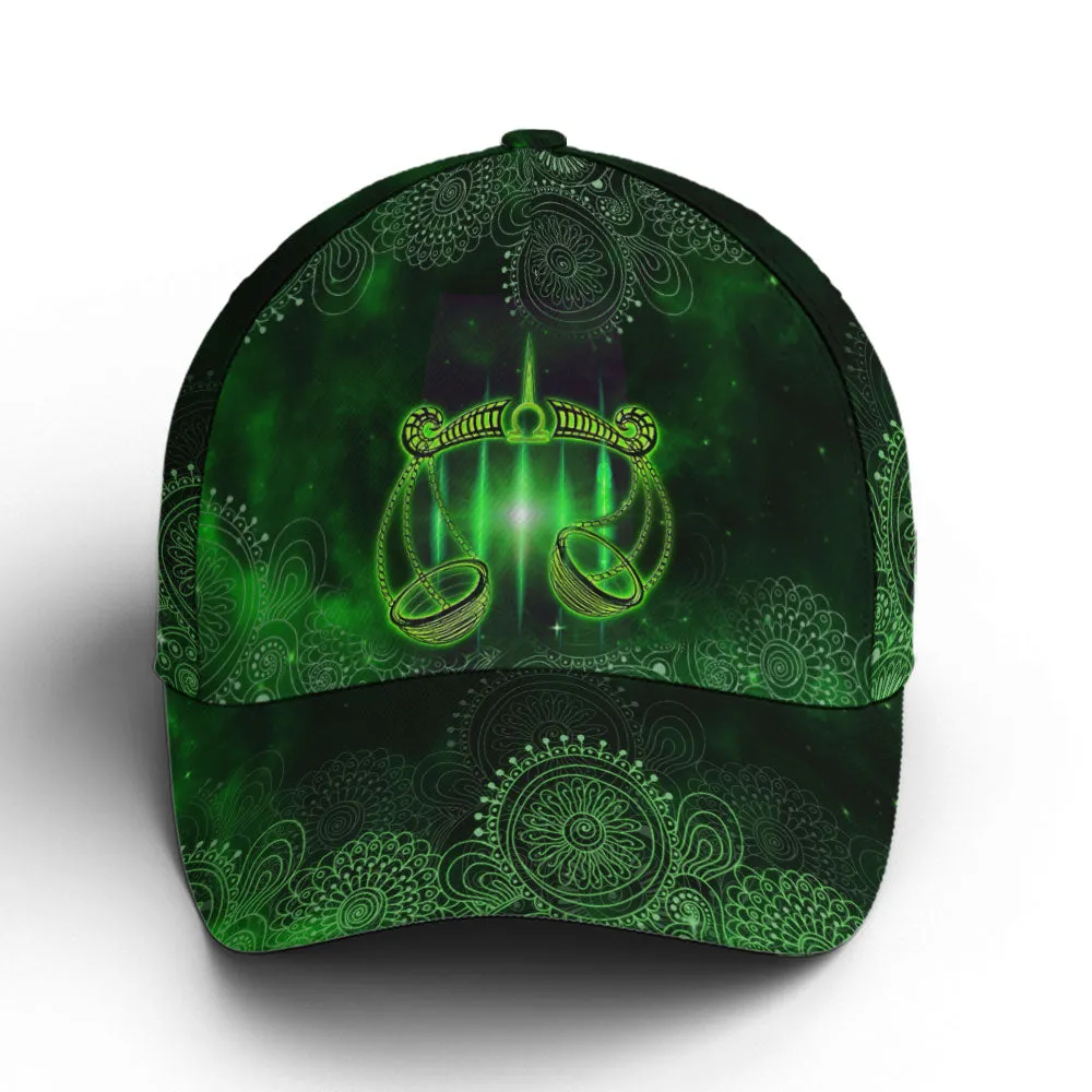 Libra Green Galaxy Pattern Baseball Cap Coolspod