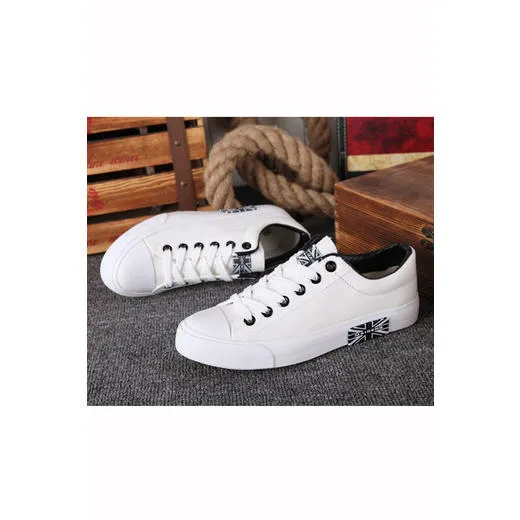 Men  Flat Rubber Soled Elegent Lattice Pattern Lace Up Casual Sneaker Shoes - MSC15039