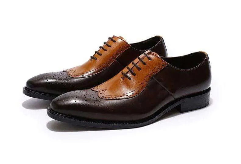 Men's Tan Brown Brogue Lace Up Shoe