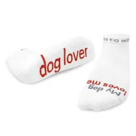 'My dog loves me - dog lover'™ white low-cut socks