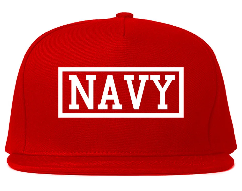 Navy Box Snapback Hat