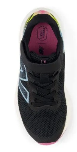 NEW BALANCE KID'S ARISHI HOOK N'LOOP BLACK RUNNING SHOES