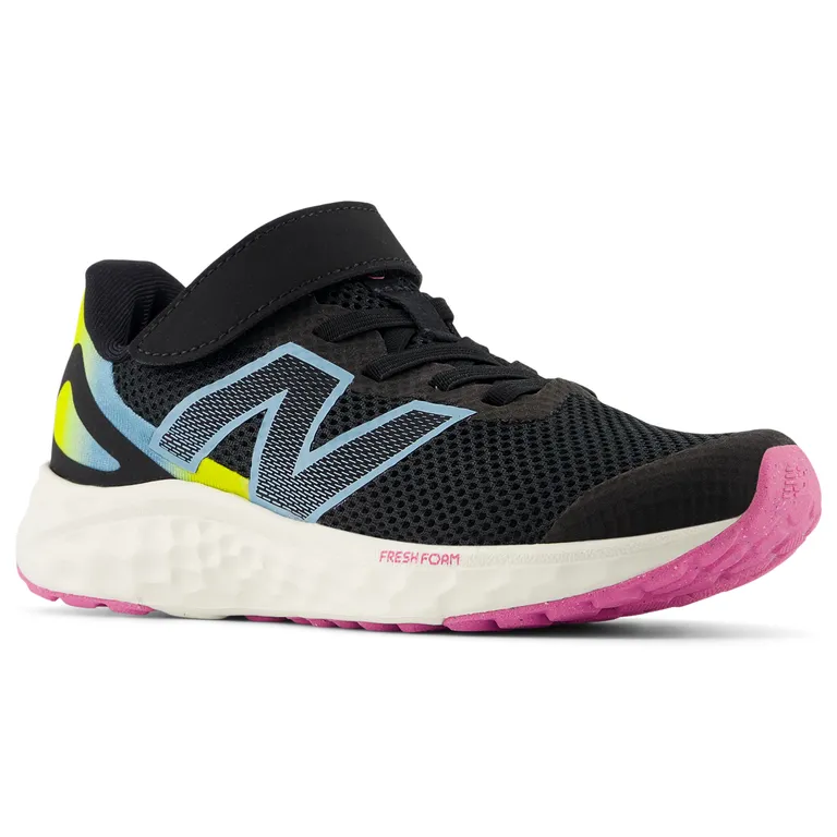 NEW BALANCE KID'S ARISHI HOOK N'LOOP BLACK RUNNING SHOES