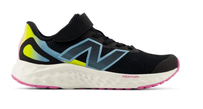 NEW BALANCE KID'S ARISHI HOOK N'LOOP BLACK RUNNING SHOES