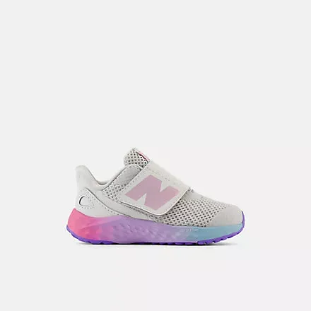 NEW BALANCE KID'S FRESH FOAM ARISHI V4 GREY/PINK SHOES