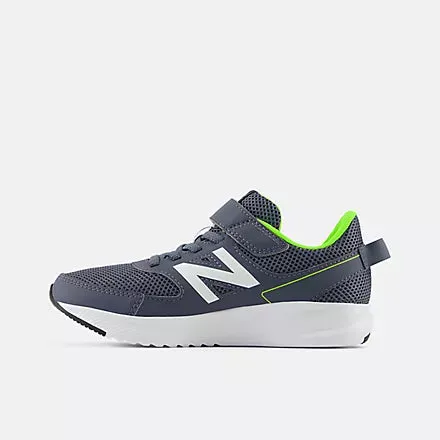 NEW KIDS BALANCE 570 V3 HOOK N' LOOP GREY/GREEN RUNNING SHOES