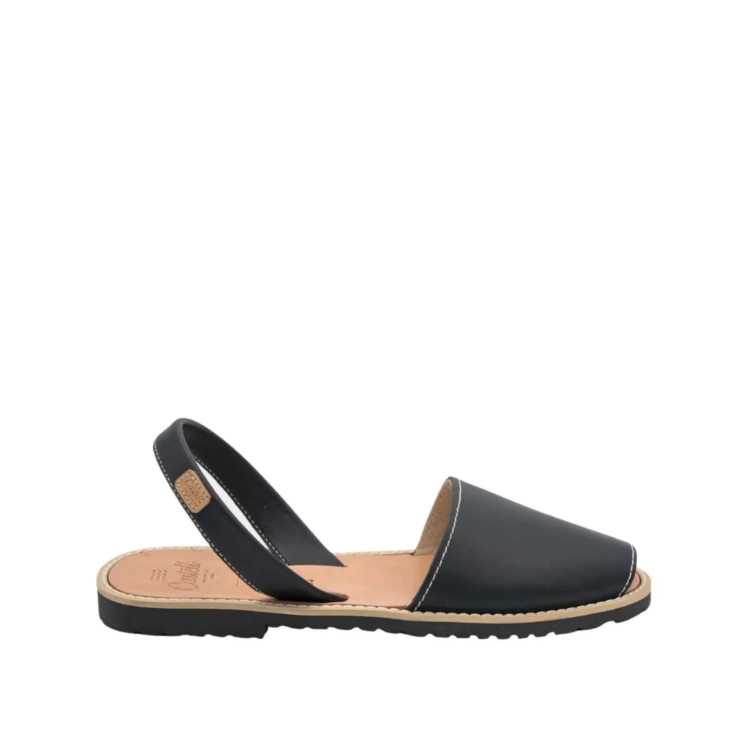 Open Toe Leather Menorcan Sandal With Sling Back - Madona 1056 Ciervo