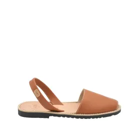 Open Toe Leather Menorcan Sandal With Sling Back - Madona 1056 Ciervo