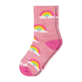 Pacas Kids' Crew Socks - Pink Rainbow