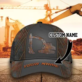 Personalized Excavator Heavy Equipment Cap, Baseball 3D All Over Printed Excavator Hat Cap