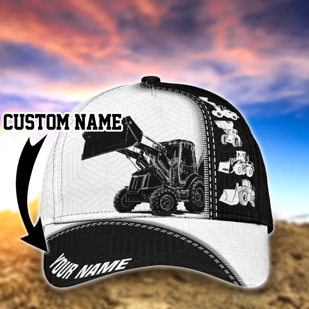 Personalized Heavy Equipment 3D Baseball Cap Hat, CONCRETE PUMP Full Printed Classic Cap Hat, Excavator Cap Hat