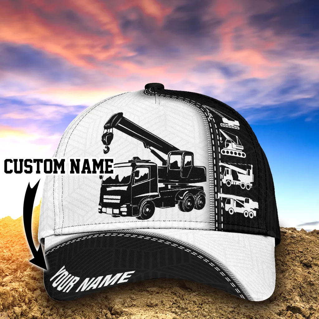 Personalized Heavy Equipment 3D Baseball Cap Hat, CONCRETE PUMP Full Printed Classic Cap Hat, Excavator Cap Hat