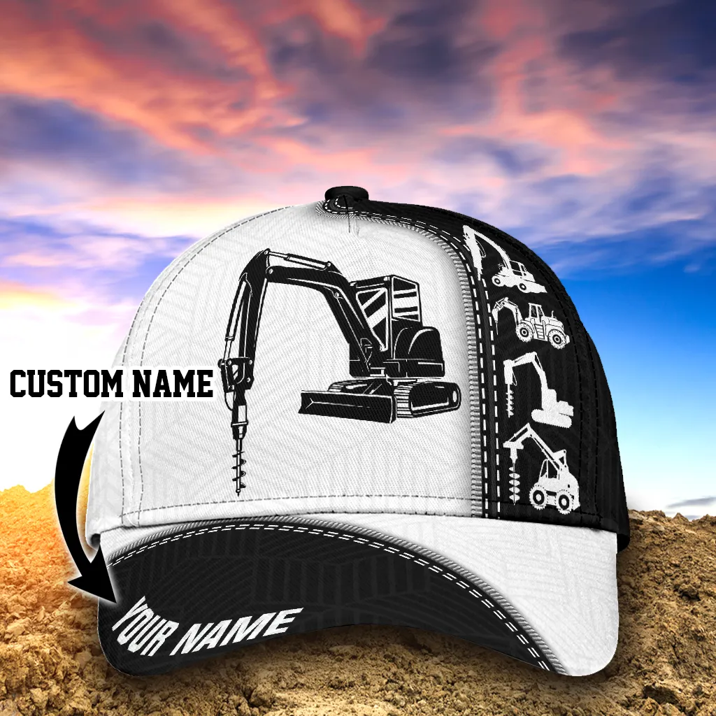 Personalized Heavy Equipment 3D Baseball Cap Hat, CONCRETE PUMP Full Printed Classic Cap Hat, Excavator Cap Hat