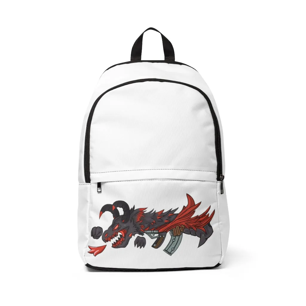 Red Black Dragon Gun Unisex Fabric Backpack